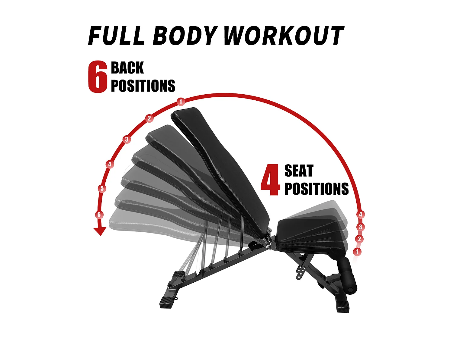 Banc de musculation pliable pour entraînement complet, réglable en inclinaison, acier, noir (82x24.5x34.5 cm)