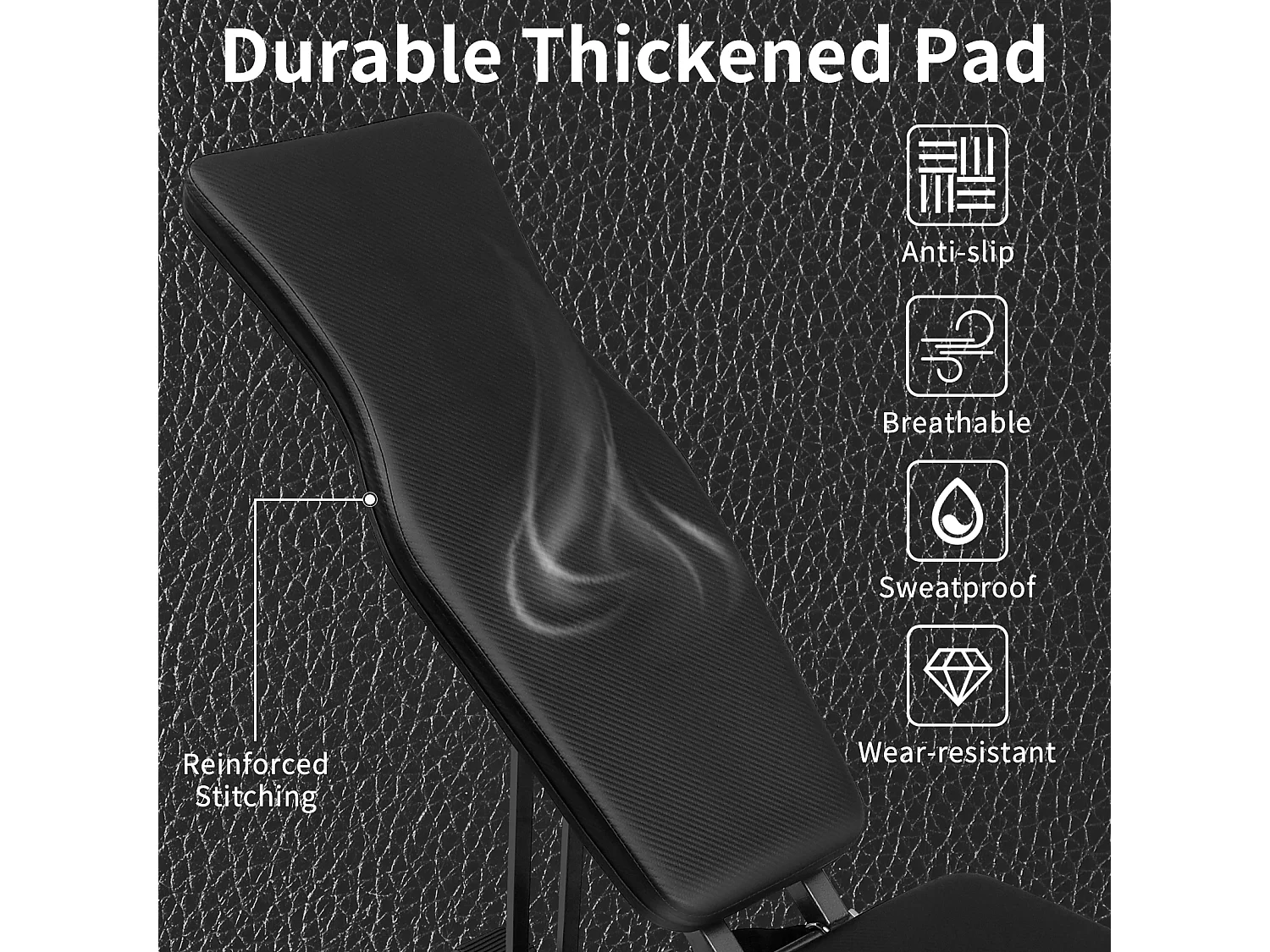 Banc de musculation pliable pour entraînement complet, réglable en inclinaison, acier, noir (82x24.5x34.5 cm)