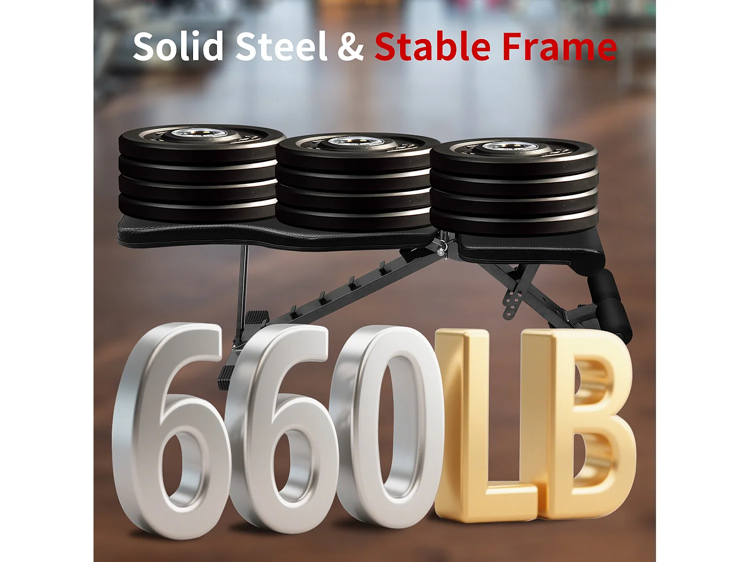 Banc de musculation pliable pour entraînement complet, réglable en inclinaison, acier, noir (82x24.5x34.5 cm)