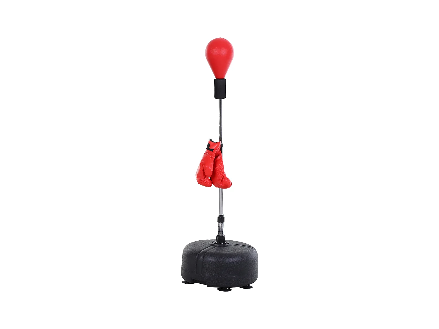 Punching ball con supporto, altezza regolabile 136-154 cm, pelle sintetica, rosso (48x48x154 cm)