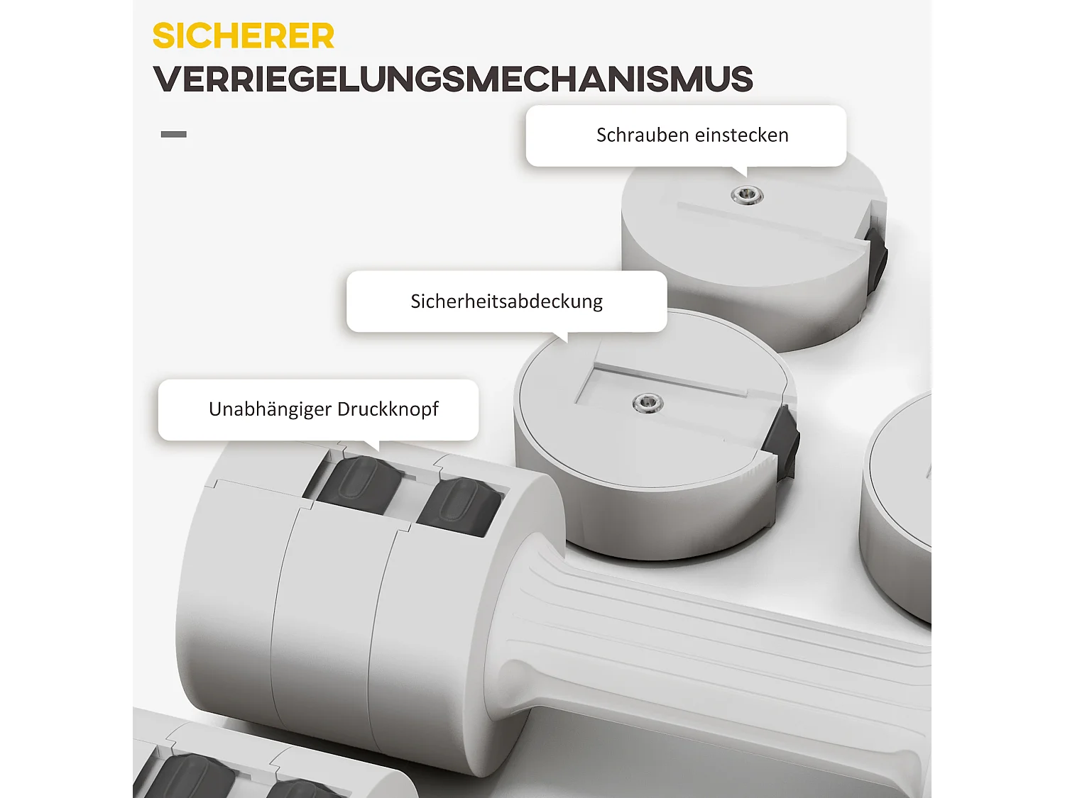 Haltères ajustables, set de 2 x 2,5 kg, plastique, avec poignées antidérapantes, blanc (26.5x7.5x7.5 cm)