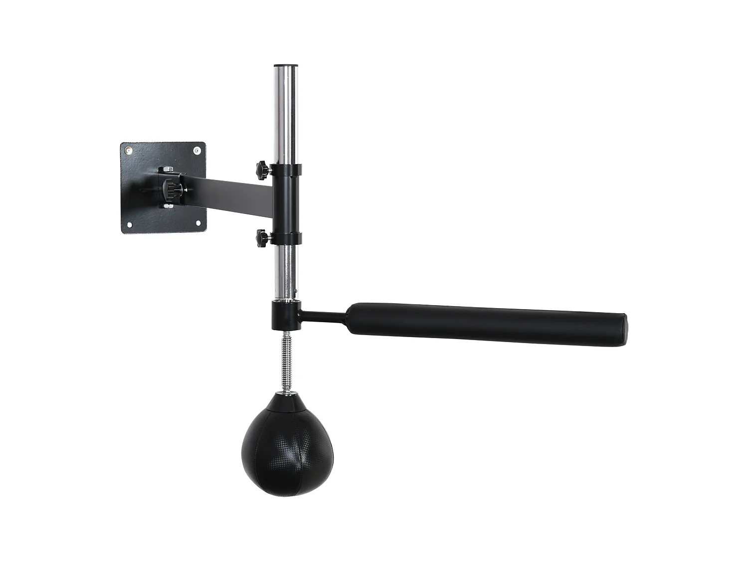 Supporto da boxe con speedball, girevole a 360°, regolabile, acciaio, nero (79x72x20 cm)
