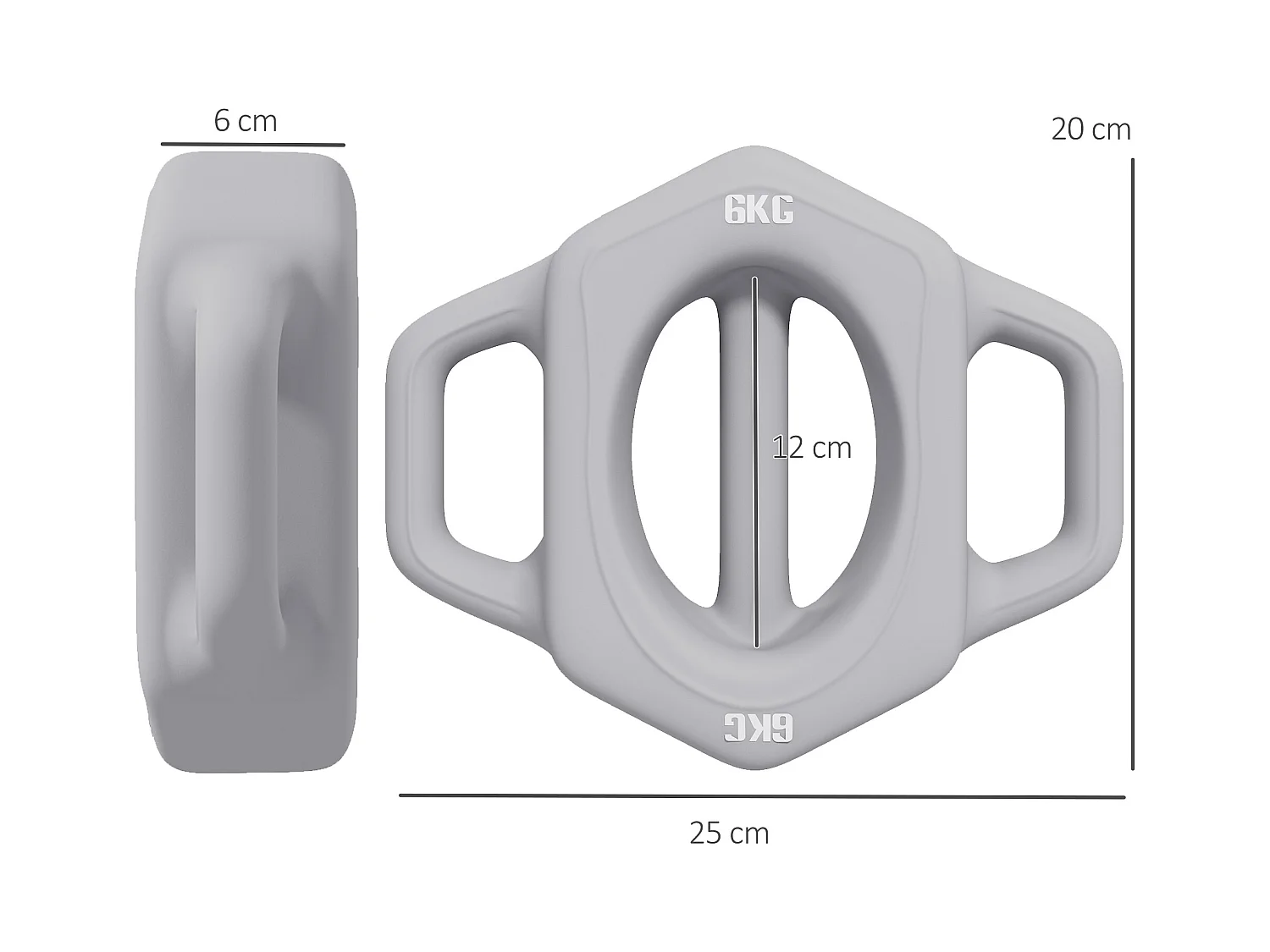 3-in-1 halter, 6 kg, multifunctioneel met kunststof behuizing, grijs (25x20x6 cm)