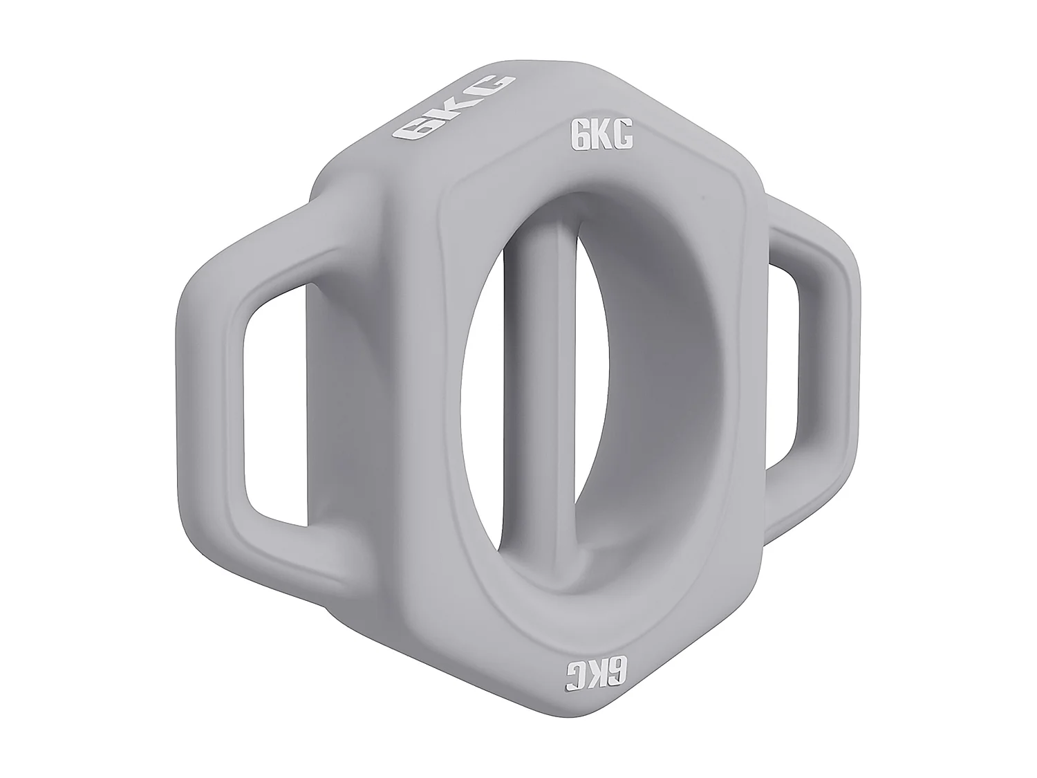 Haltère 3-en-1, 6 kg, multifonction avec coque en plastique, gris (25x20x6 cm)