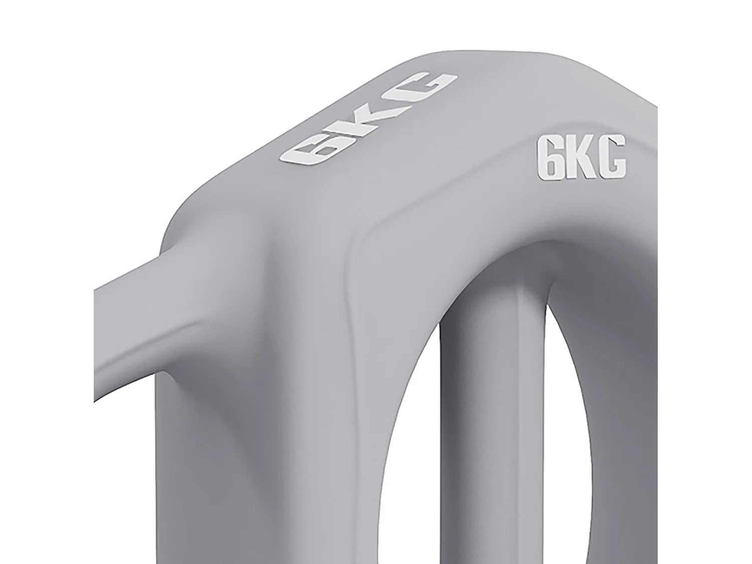 Haltère 3-en-1, 6 kg, multifonction avec coque en plastique, gris (25x20x6 cm)