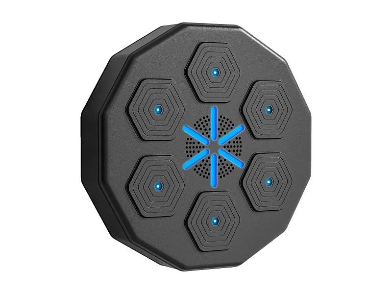 Elektronisch boksdoel met Bluetooth, muziek en LED, kunstleer, zwart (40x40x7,5cm)