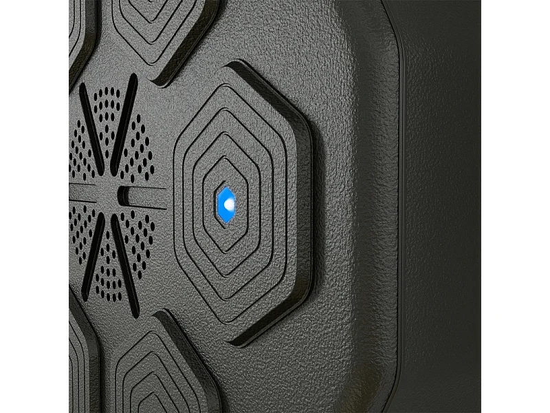 Cible de boxe électronique avec Bluetooth, musique et LED, en similicuir, noir (40x40x7.5cm)