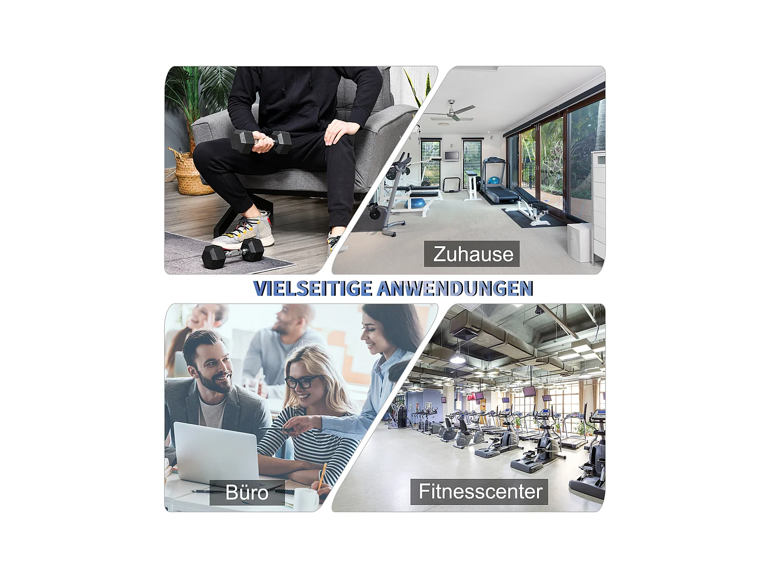 Haltères hexagonaux 2 pièces, fonte avec revêtement caoutchouc, noir (27.2x10.5x10.5cm)