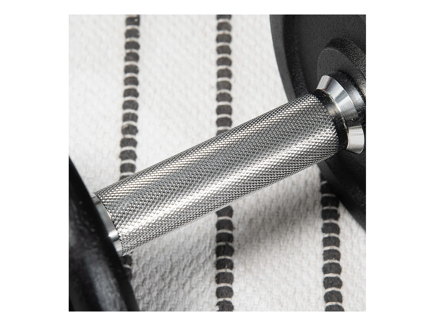 Set d’haltères réglables 2 en 1, fonte, noir, avec barre de connexion antirouille (95x16x16cm)