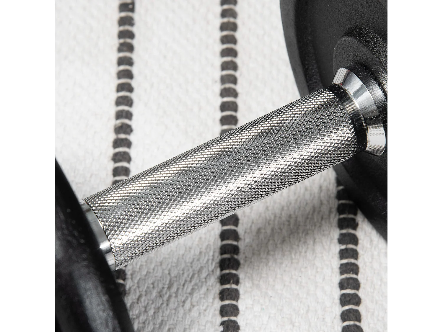 Set d’haltères réglables 2 en 1, fonte, noir, avec barre de connexion antirouille (95x16x16cm)