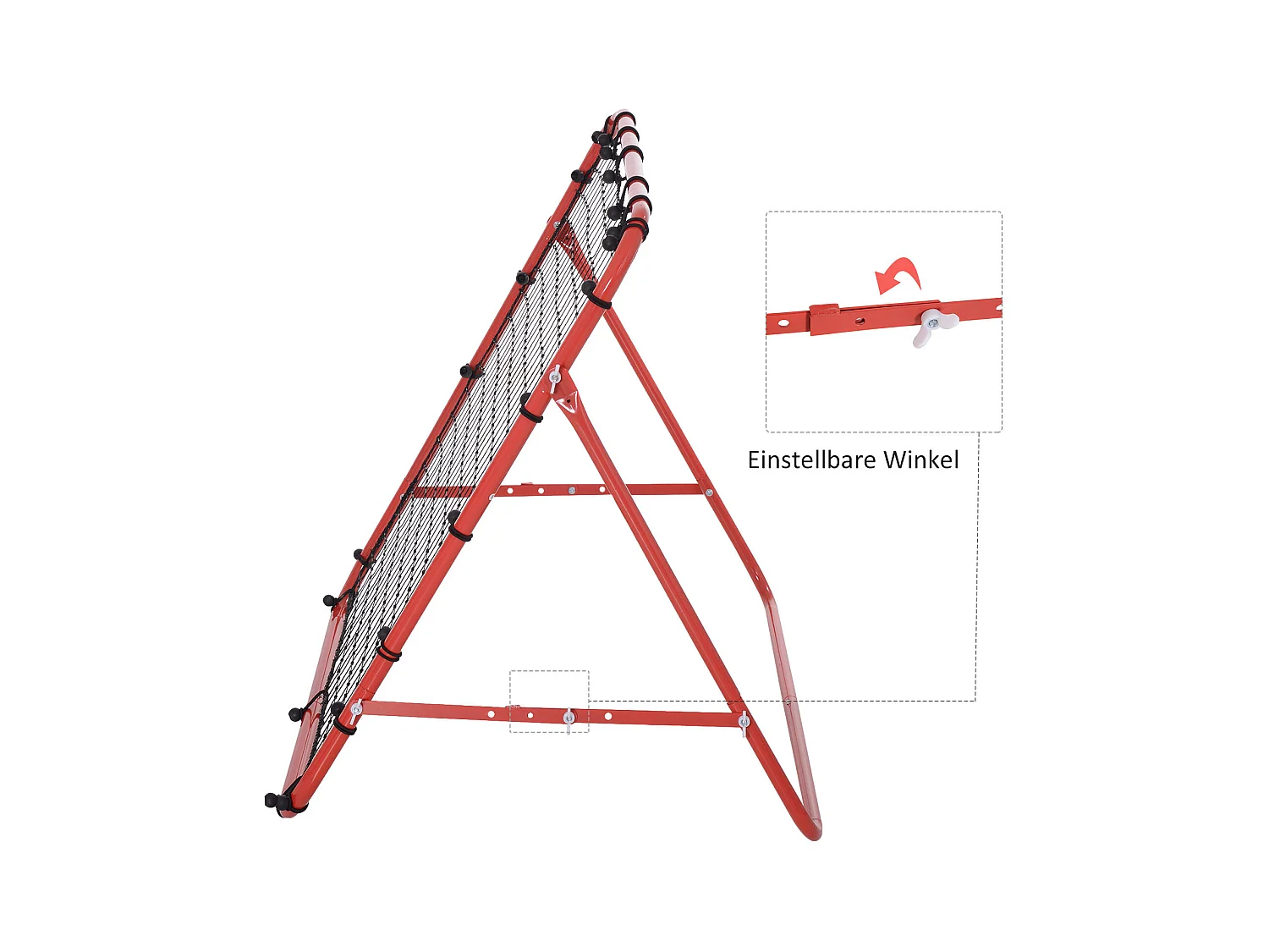 Rebondisseur de football avec angle réglable, métal, rouge et noir (96x80x96 cm)