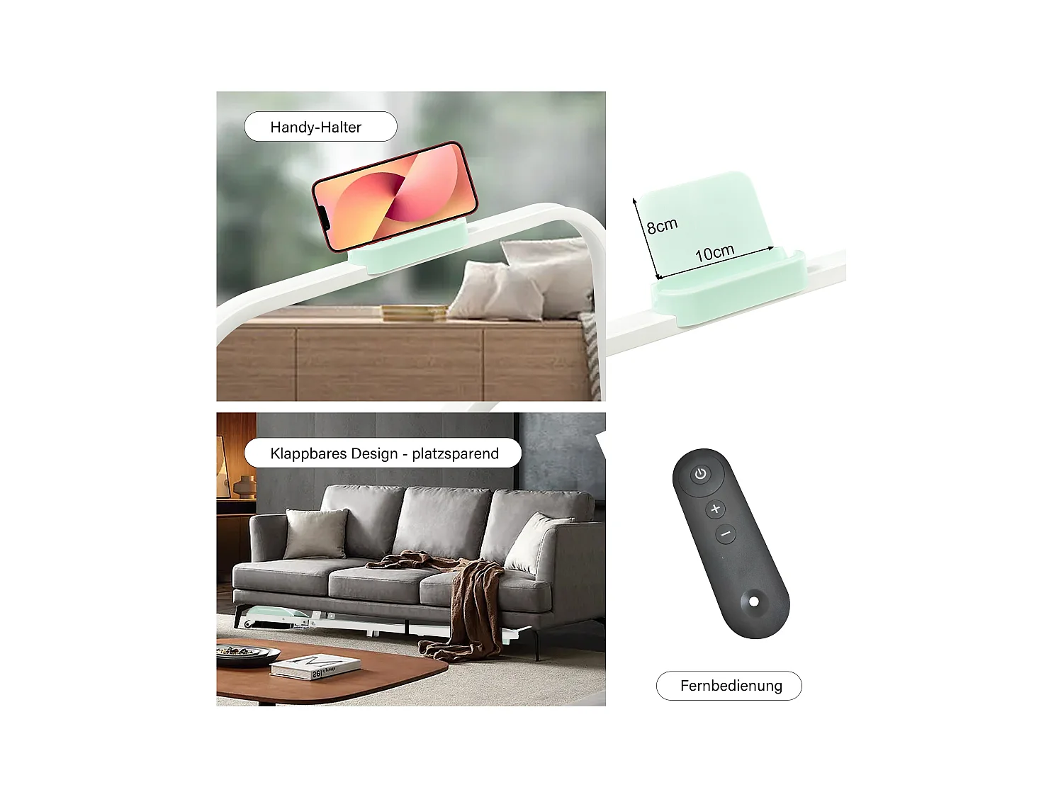 Tapis course pliable 2-en-1, télécommande, 1-6km/h, écran LED, haut-parleur Bluetooth, support téléphone, métal vert (130x58x13cm)