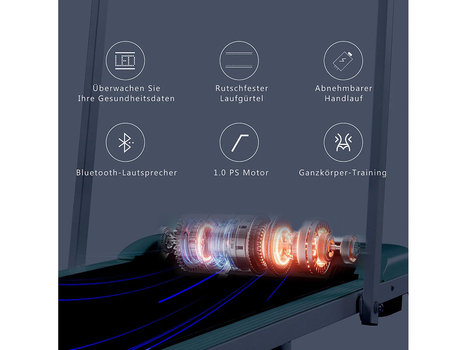 Tapis course pliable 2-en-1, télécommande, 1-6km/h, écran LED, haut-parleur Bluetooth, support téléphone, métal vert (130x58x13cm)