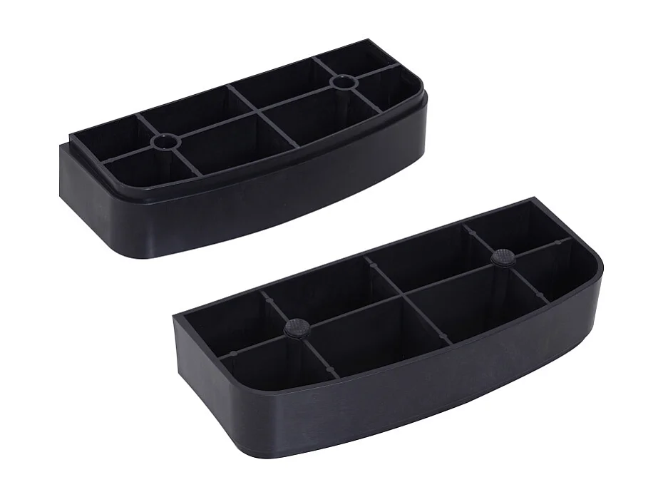 Stepper d'aérobic 2 niveaux réglable en hauteur 10/15 cm, plastique robuste, noir et gris (68x29x15cm)