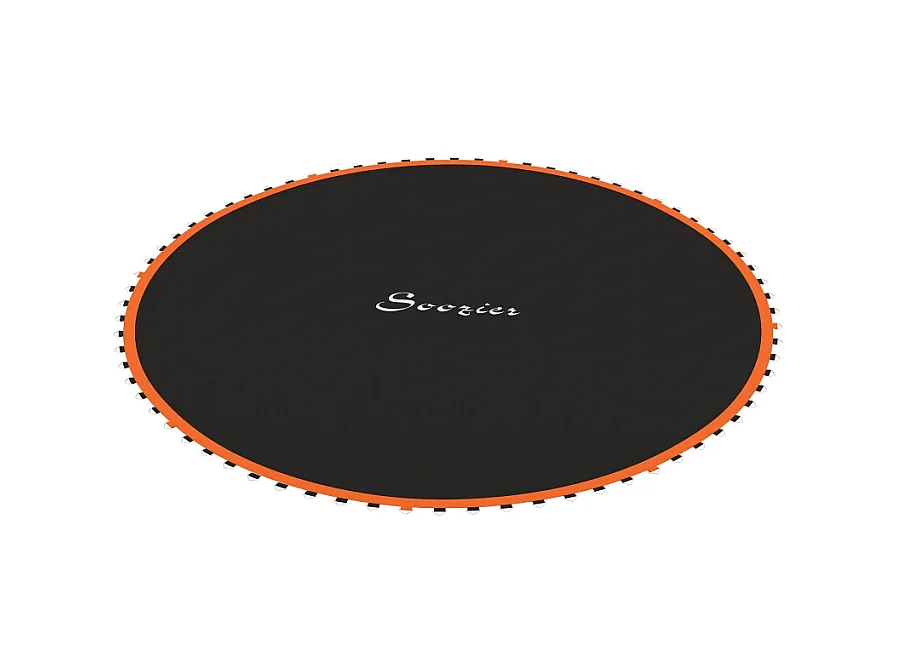 Tapis de trampoline rond, résistant aux intempéries, polypropylène, orange, avec 72 anneaux en V (323x323x1 cm)