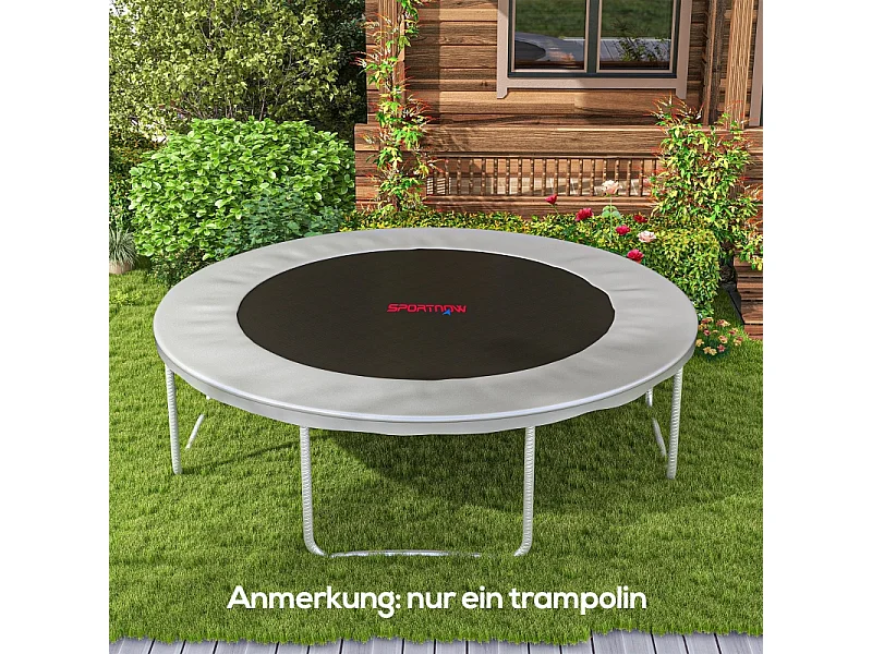 Tapis de trampoline rond, résistant aux intempéries, polypropylène, orange, avec 72 anneaux en V (323x323x1 cm)