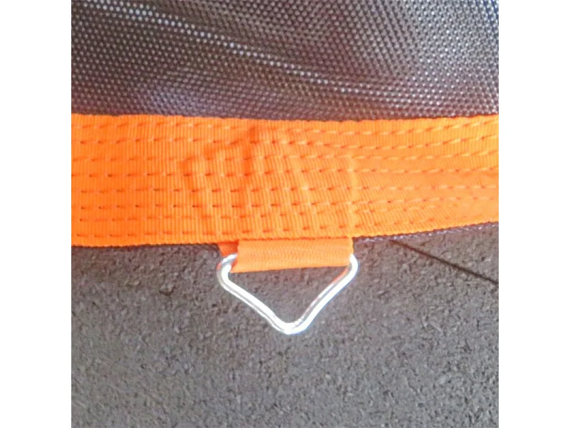 Tapis de trampoline rond, résistant aux intempéries, polypropylène, orange, avec 72 anneaux en V (323x323x1 cm)