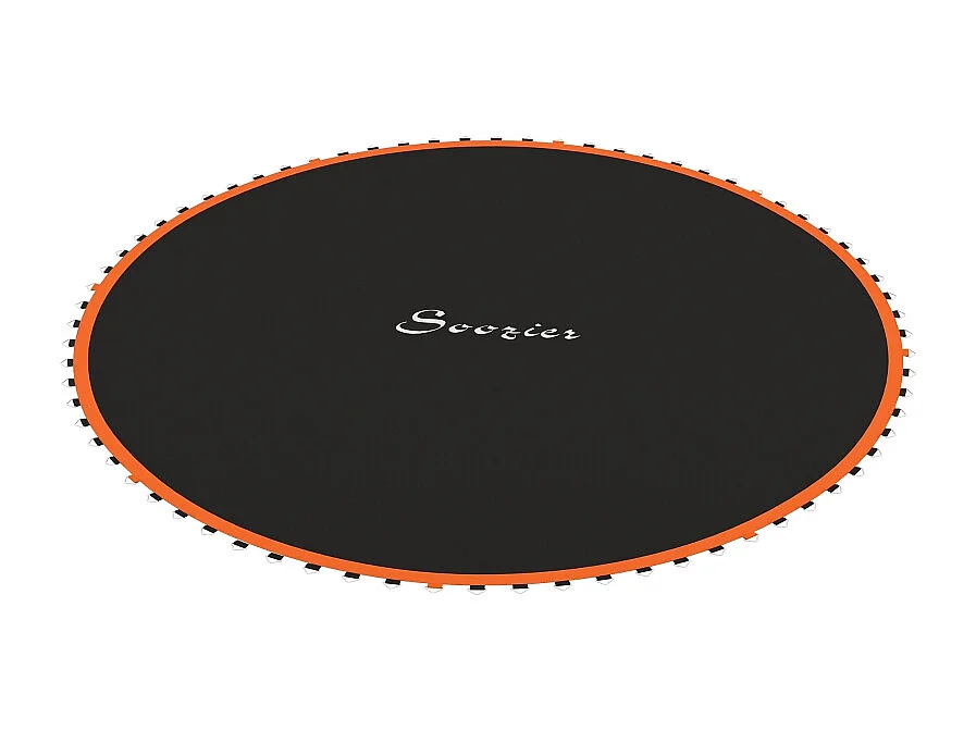 Tapis de trampoline rond, résistant aux intempéries, polypropylène, orange, avec 72 anneaux en V (323x323x1 cm)