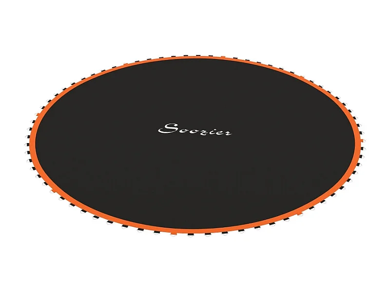 Tapis de trampoline rond, résistant aux intempéries, polypropylène, orange, avec 72 anneaux en V (323x323x1 cm)