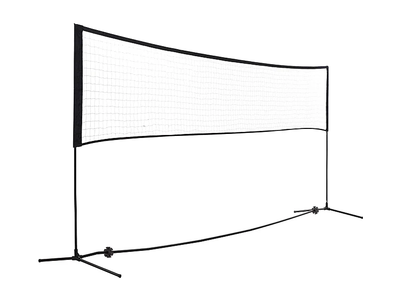 Filet de badminton réglable et portable, en métal et polyester, avec hauteur ajustable, idéal pour tennis et volley-ball (400x103x94-158 cm)