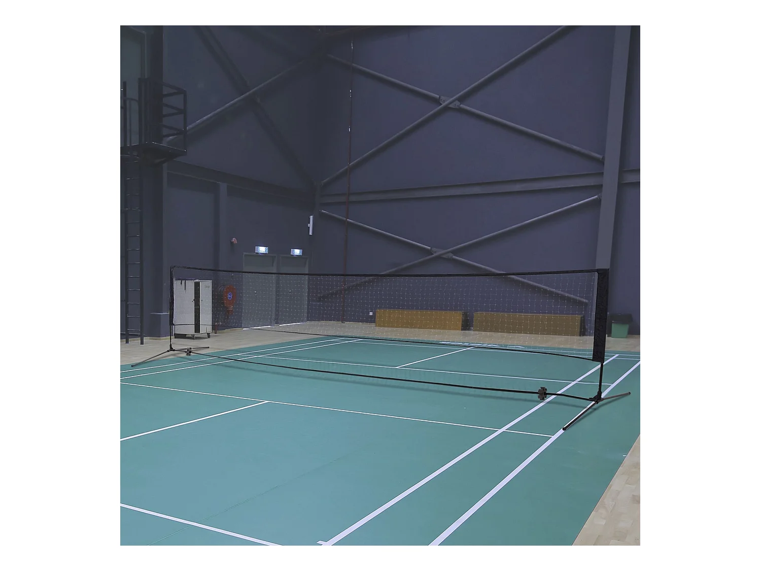 Filet de badminton réglable et portable, en métal et polyester, avec hauteur ajustable, idéal pour tennis et volley-ball (400x103x94-158 cm)