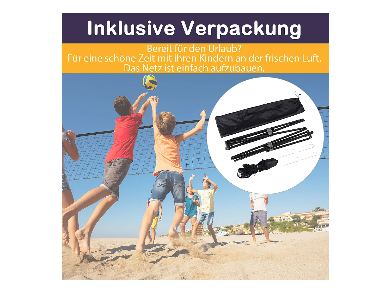 Filet de badminton réglable et portable, en métal et polyester, avec hauteur ajustable, idéal pour tennis et volley-ball (400x103x94-158 cm)