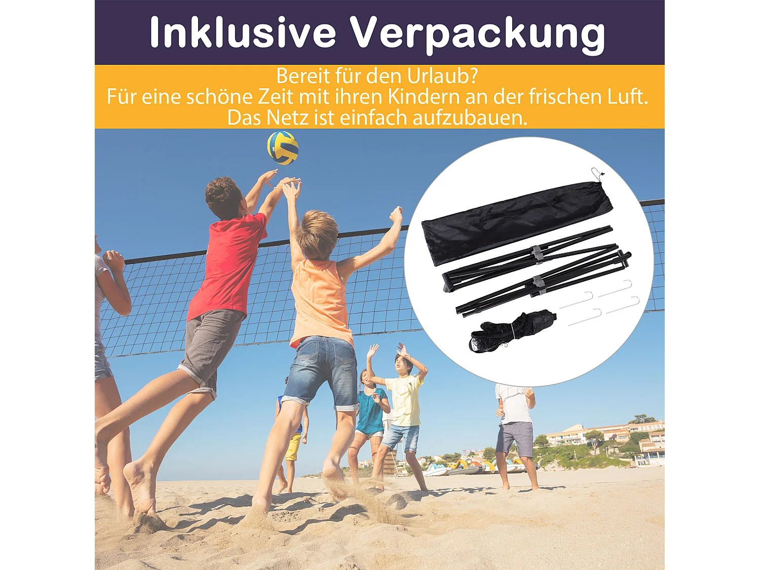 Filet de badminton réglable et portable, en métal et polyester, avec hauteur ajustable, idéal pour tennis et volley-ball (400x103x94-158 cm)