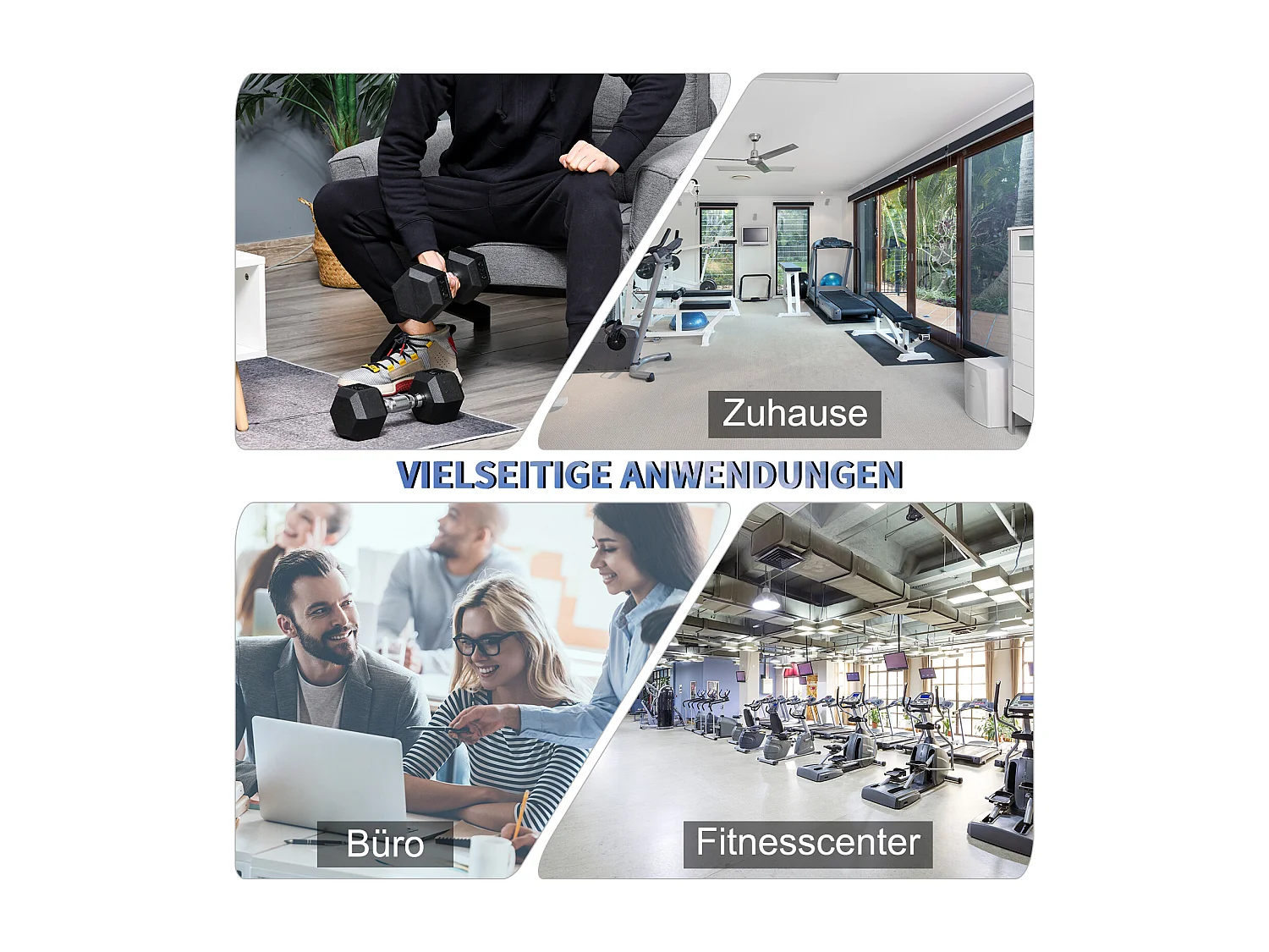 Haltères hexagonaux 2x8kg, fonte et caoutchouc, poignées striées, noir (30.5x12.7x12.7cm)