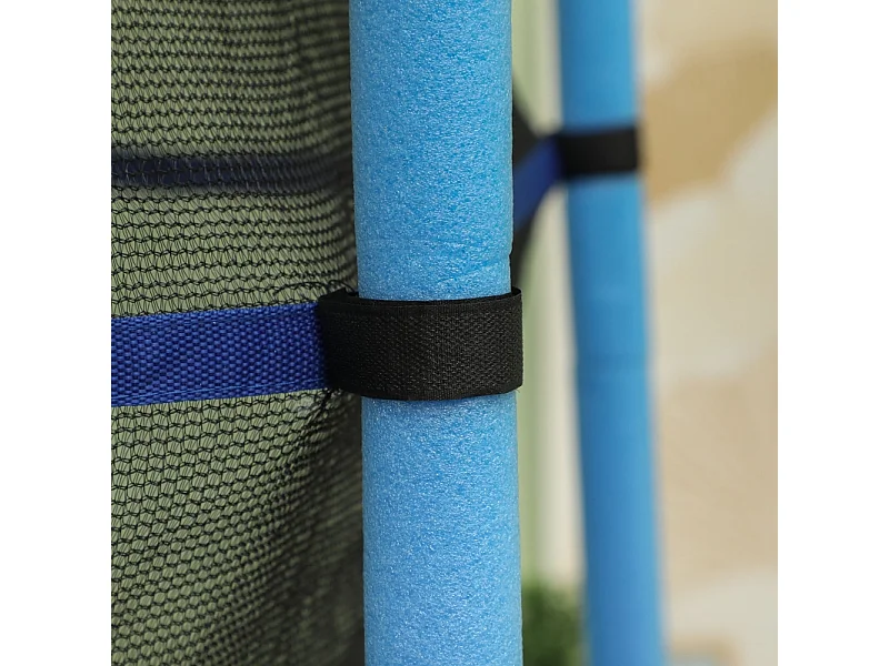 Trampoline pour enfants avec filet de sécurité, Ø140 cm, acier et plastique, bleu (140x140x190cm)