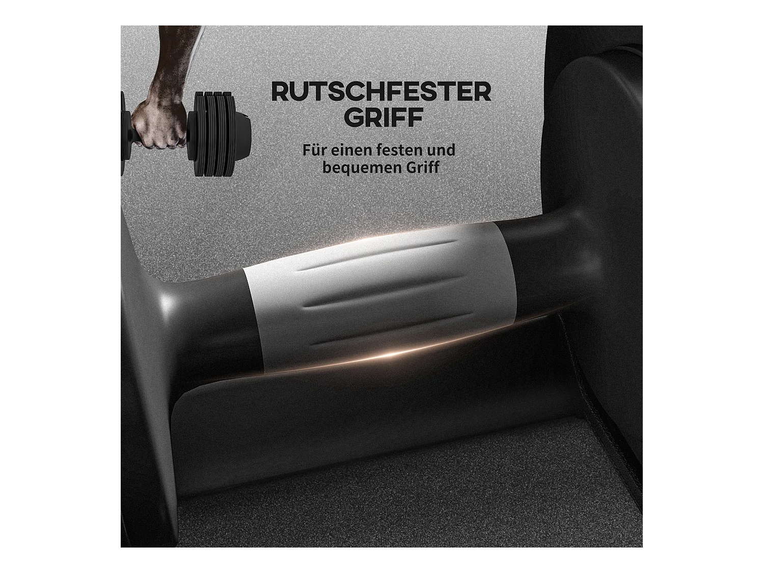 Haltère réglable 3,5-10kg avec support, plastique ABS et acier, noir (33x16x16cm)