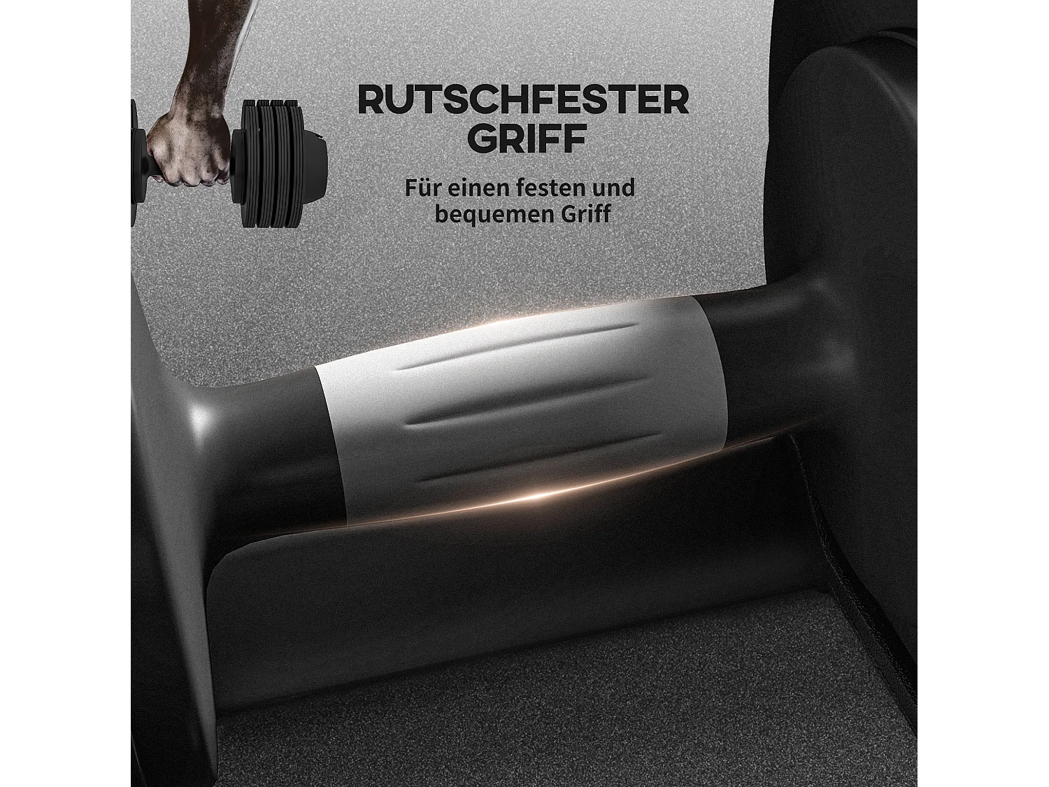 Haltère réglable 3,5-10kg avec support, plastique ABS et acier, noir (33x16x16cm)