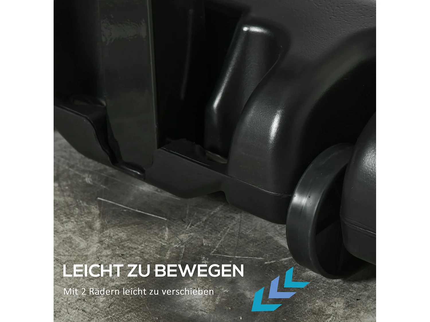 Panier de basket réglable en hauteur 260-310 cm avec roulettes, cadre en acier et PVC, noir (90x60x310cm)