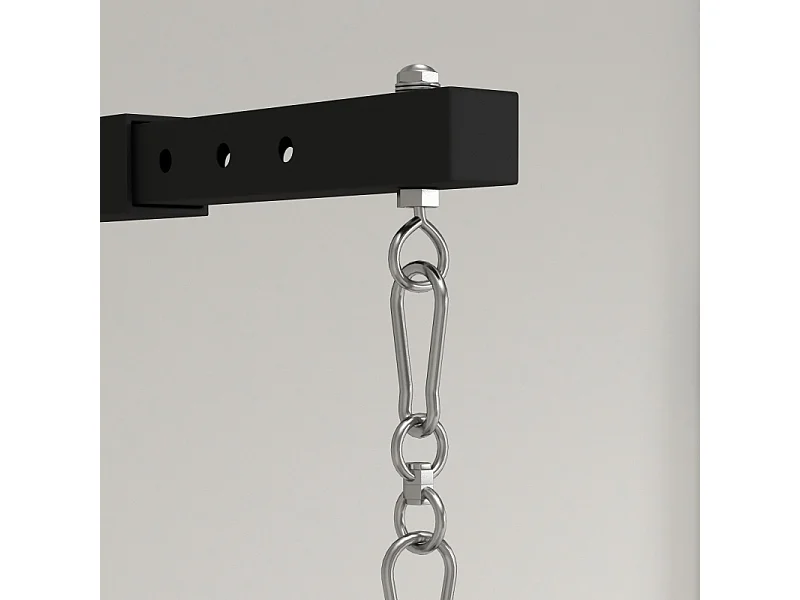Support mural réglable pour sac de boxe, design ajustable, acier, noir (65x12x20cm)