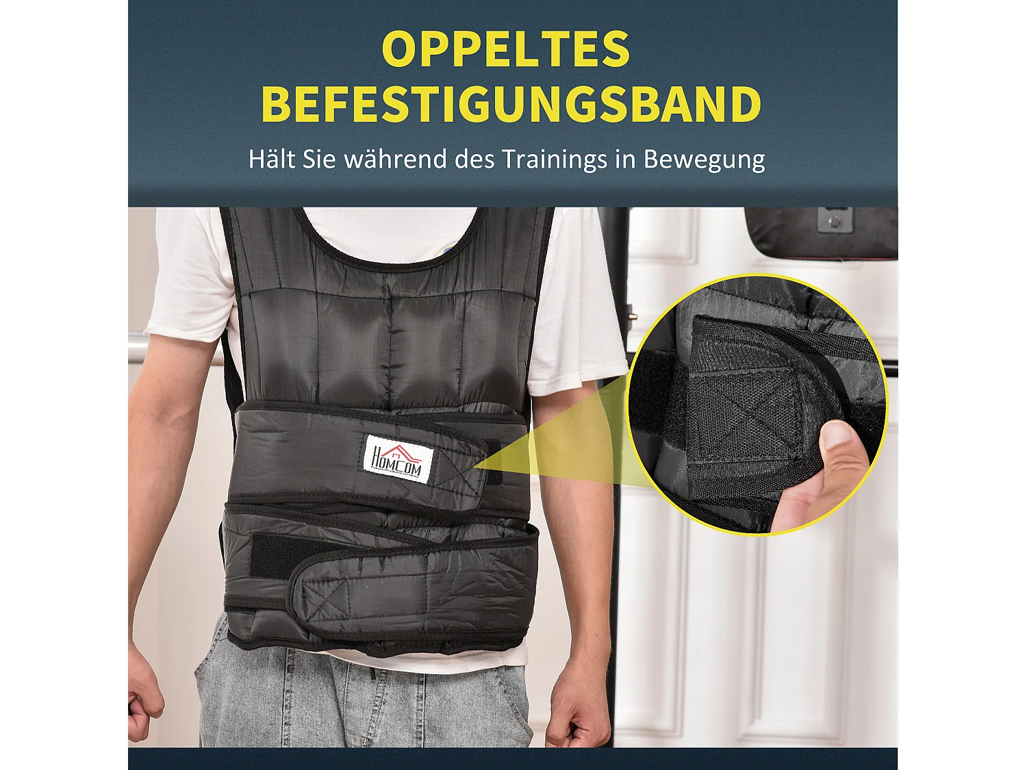 Gilet de poids ajustable 30 kg avec 35 sacs de poids, tissu oxford, noir (60x50x17 cm)