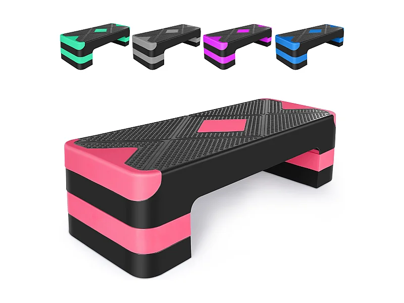 Verstelbare Aerobic Step voor Oefeningen, Antislip Platform, Polyethyleen, Rood (68,5x28x10 cm)