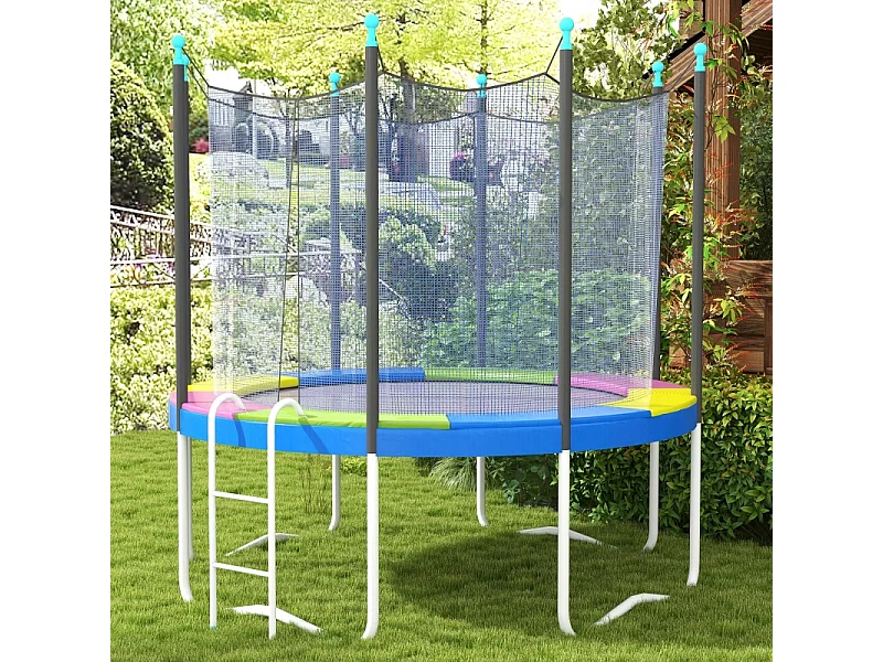 Housse de protection pour trampoline, résistante aux intempéries et aux UV, plastique 500D, multicolore (305x305x30cm)