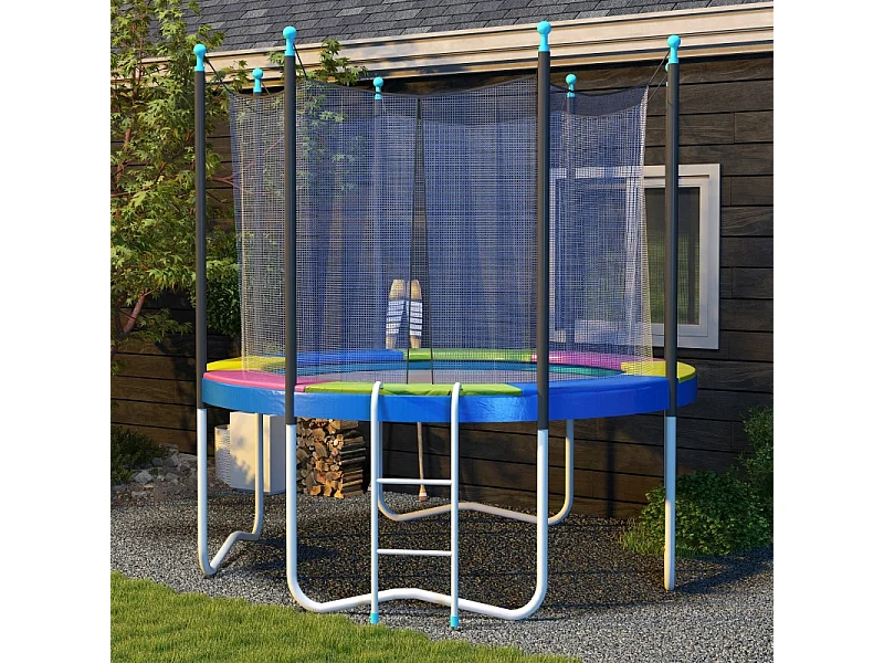 Housse de protection pour trampoline, résistante aux intempéries et aux UV, plastique 500D, multicolore (305x305x30cm)