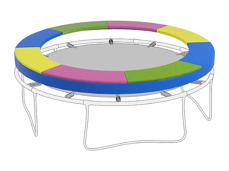 Housse de protection pour trampoline, résistante aux intempéries et aux UV, plastique 500D, multicolore (305x305x30cm)