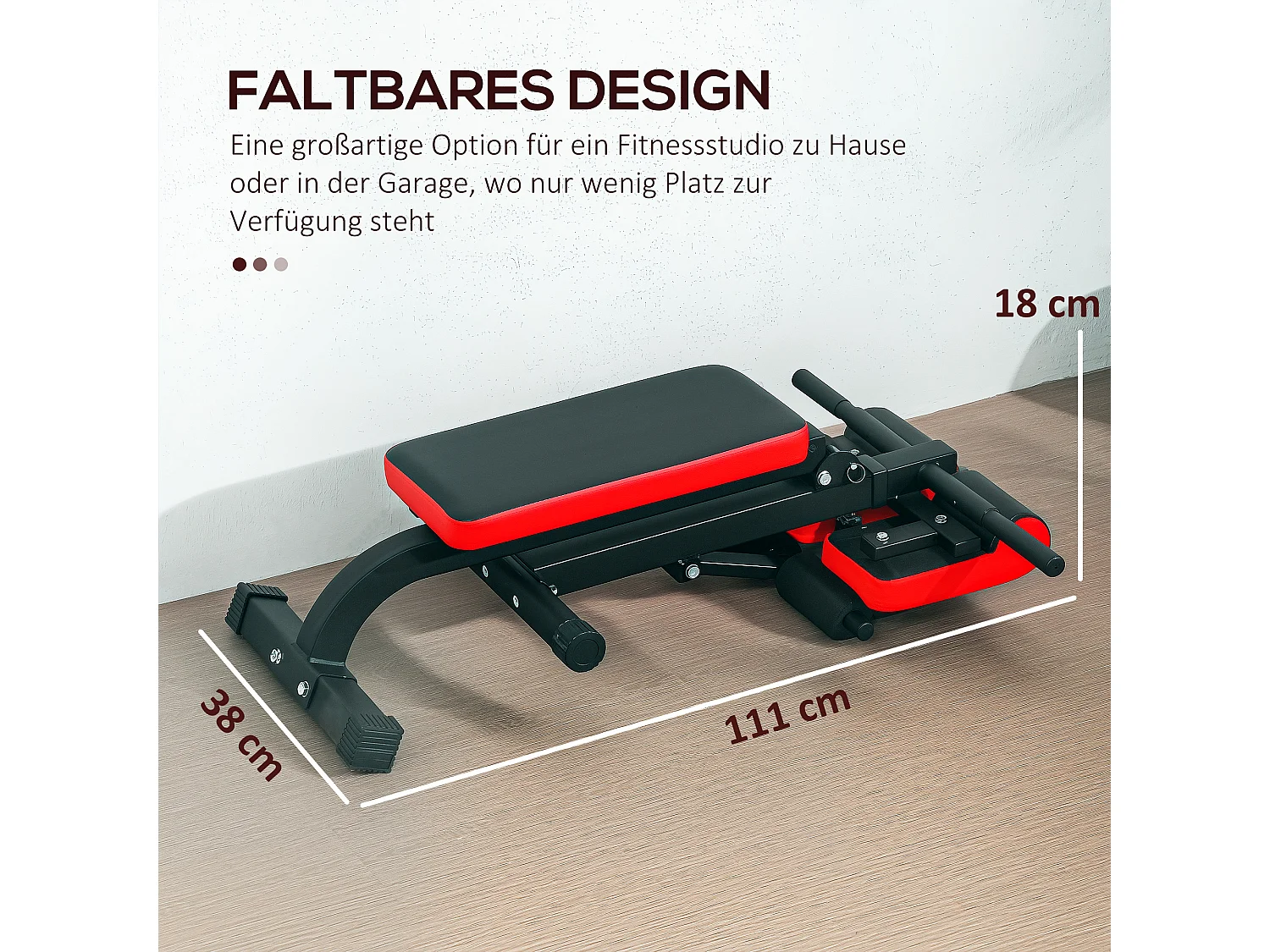 Banc de musculation pliable, réglable, polyvalent, cuir synthétique, noir (103x65x67-98cm)