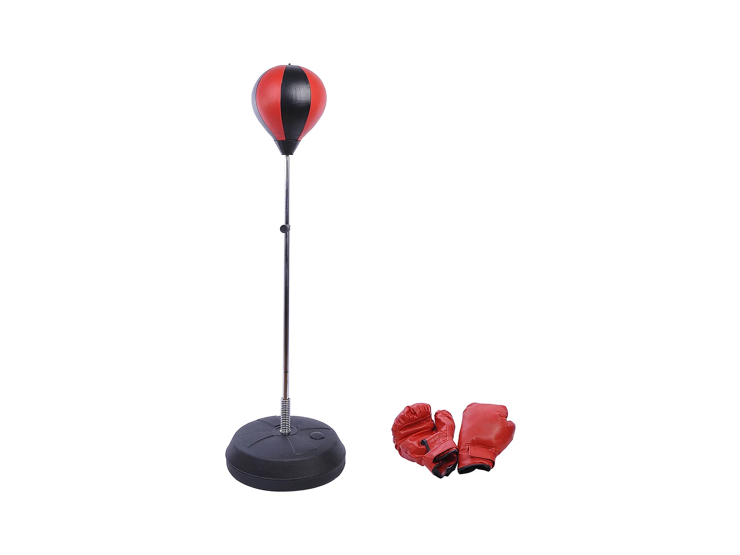 Saco de boxeo ajustable de pie, de piel sintética, color rojo (43 x 43 x 145 cm)