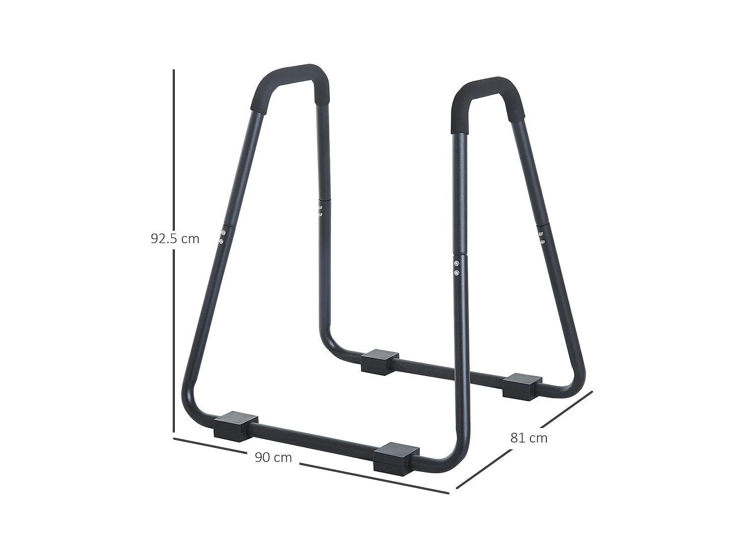 Station de dips avec entraîneur à sangle, structure en acier robuste, noir (90x81x92.5cm)