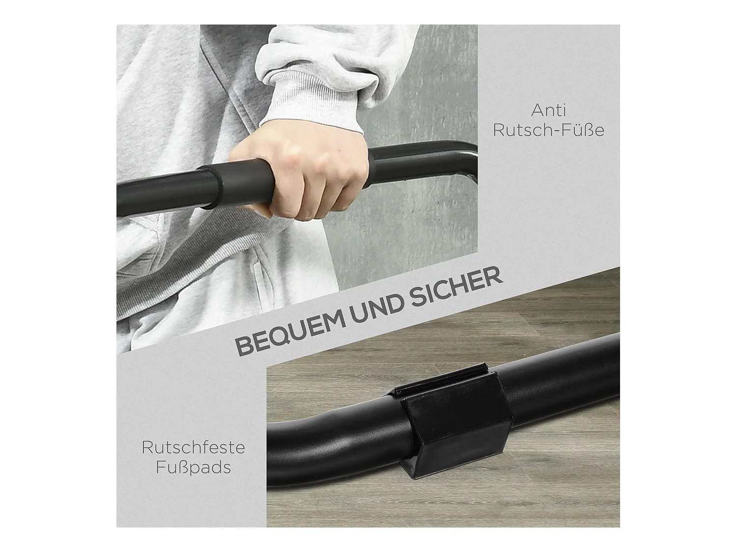 Station de dips avec entraîneur à sangle, structure en acier robuste, noir (90x81x92.5cm)