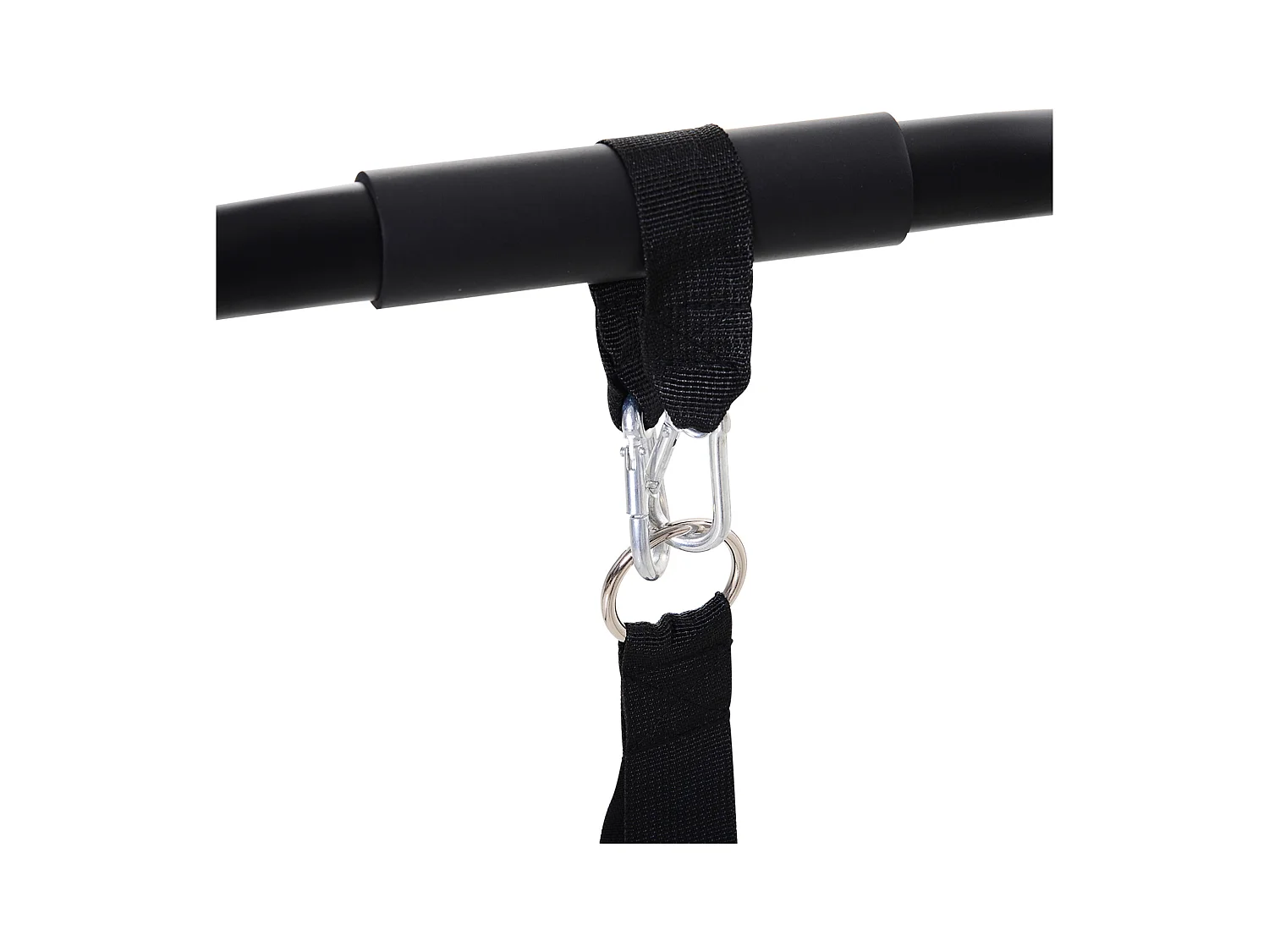 Station de dips avec entraîneur à sangle, structure en acier robuste, noir (90x81x92.5cm)