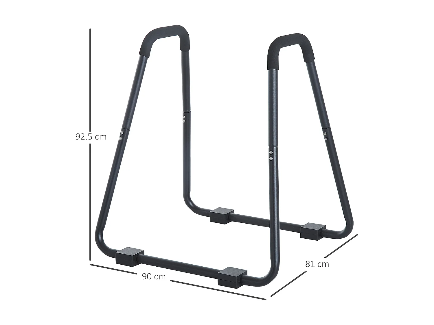 Station de dips avec entraîneur à sangle, structure en acier robuste, noir (90x81x92.5cm)