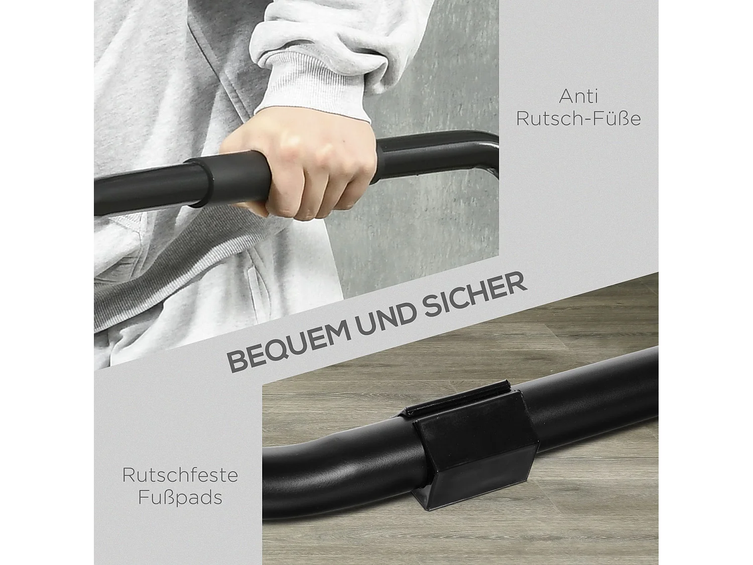 Station de dips avec entraîneur à sangle, structure en acier robuste, noir (90x81x92.5cm)