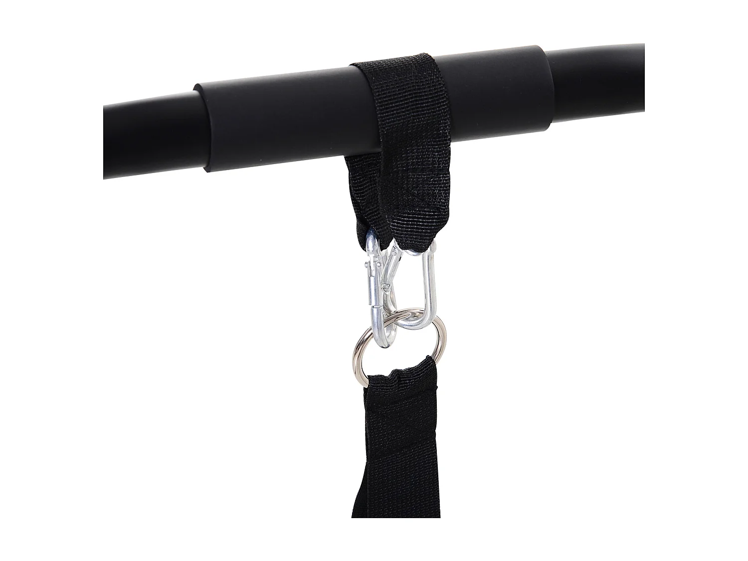 Station de dips avec entraîneur à sangle, structure en acier robuste, noir (90x81x92.5cm)