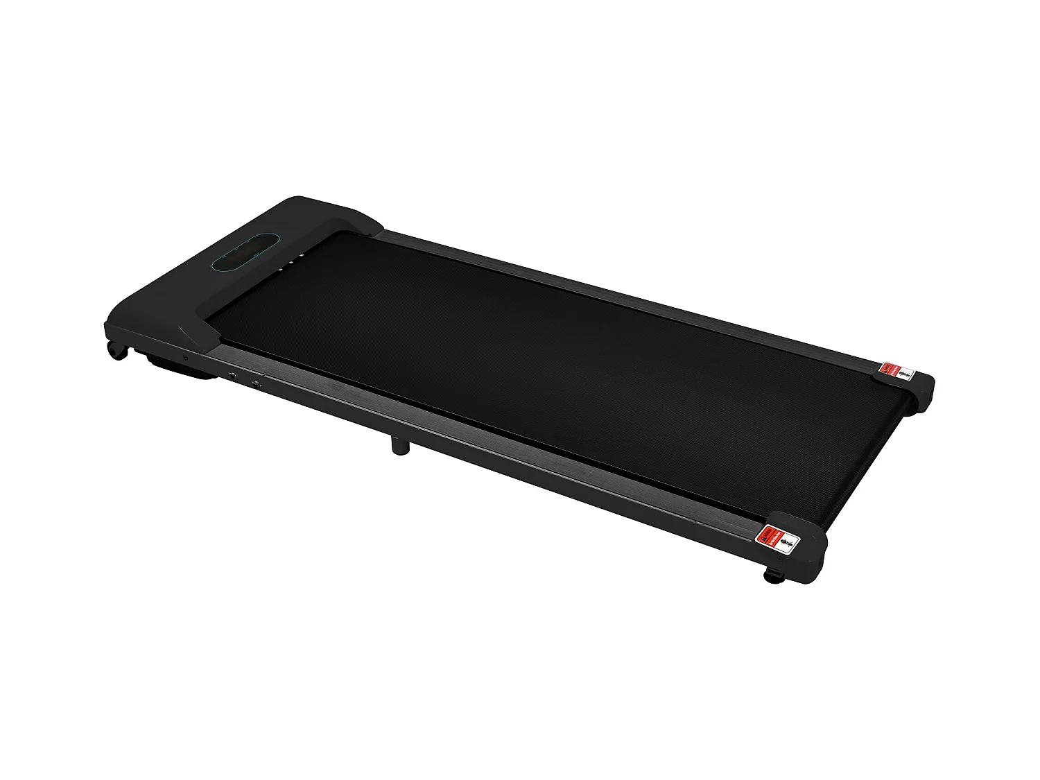 Tapis course pliable 2-en-1 maison/bureau, 1-6 km/h, LED, Bluetooth, support téléphone, métal noir (130x58x13cm)