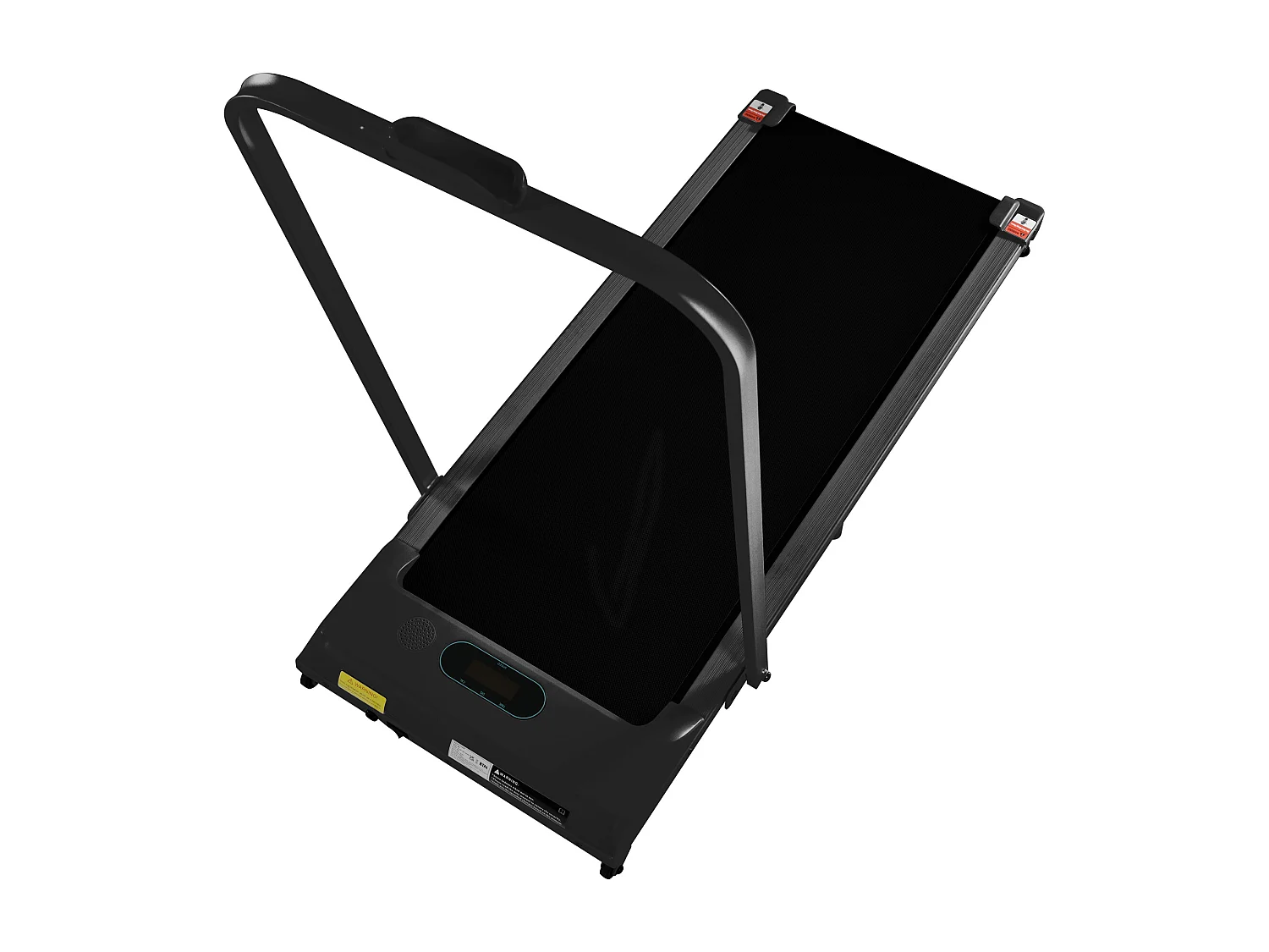 Tapis course pliable 2-en-1 maison/bureau, 1-6 km/h, LED, Bluetooth, support téléphone, métal noir (130x58x13cm)