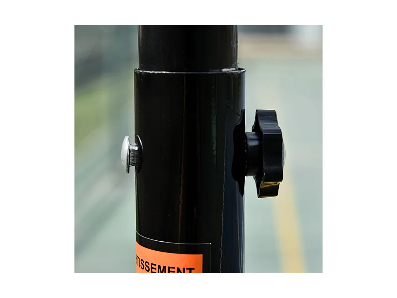 Panier de basket extérieur réglable et portable, métal, noir et blanc, avec roues et base remplissable (75.5x71x250 cm)