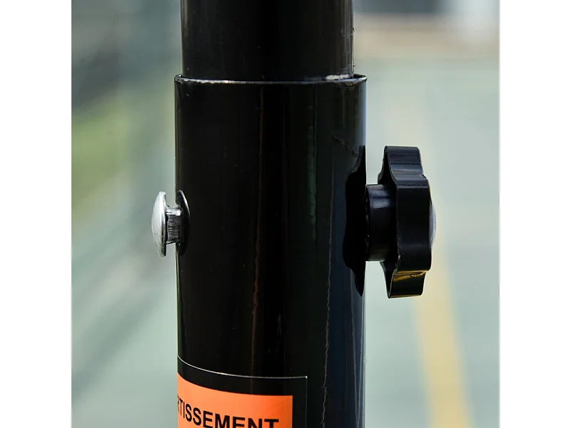 Panier de basket extérieur réglable et portable, métal, noir et blanc, avec roues et base remplissable (75.5x71x250 cm)